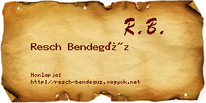 Resch Bendegúz névjegykártya